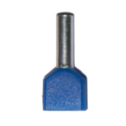 Puntera aislada 00,75 mm, doble, azul, 100 uds