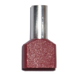 Puntera aislada 01,00 mm, doble, roja, 100 uds