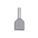 Puntera aislada 04,00 mm, doble, gris, 100 uds