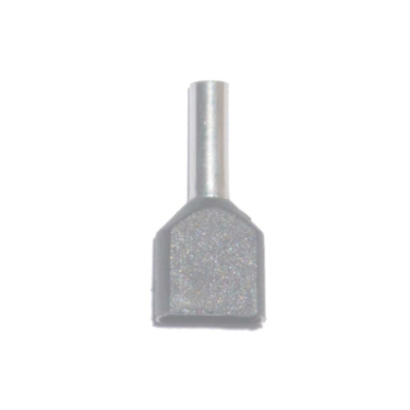 Puntera aislada 04,00 mm, doble, gris, 100 uds
