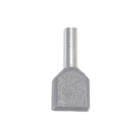 Puntera aislada 04,00 mm, doble, gris, 100 uds