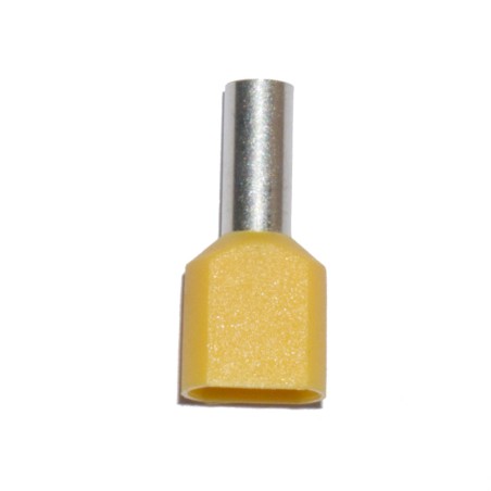 Puntera aislada 06,00 mm, doble, amarilla, 100 uds
