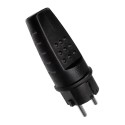 Clavija bipolar de goma (cee 7/7), ip44, 16a 250v