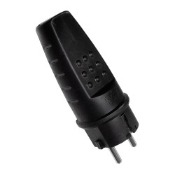 Clavija bipolar de goma (cee 7/7), ip44, 16a 250v