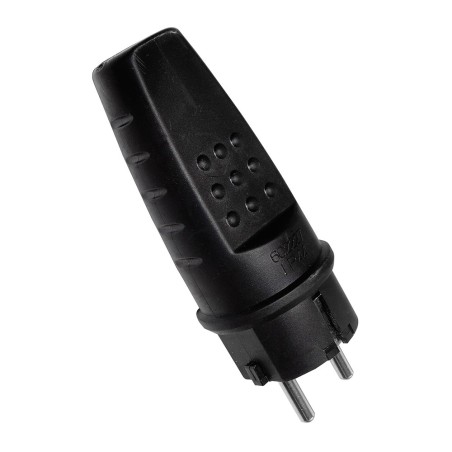Clavija bipolar de goma (cee 7/7), ip44, 16a 250v