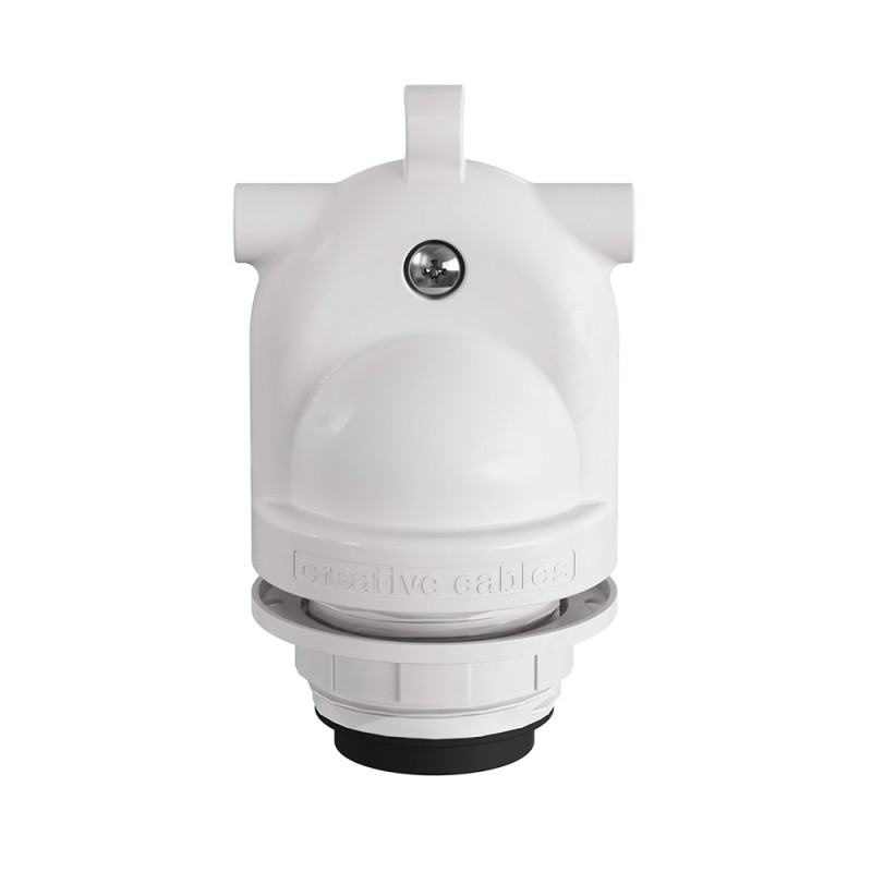 Portalámparas e27 con gel para exterior doble salida ip65 blanco