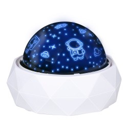 Luz nocturna decorativa led proyección espacial 11,5 x 11,5 x 9 cm