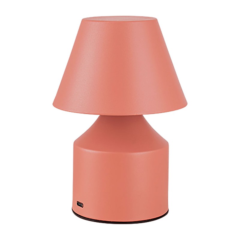 Lámpara metálica led 3cct de mesa recargable 2 w 200 lm, rosa, ø110 x 163 mm