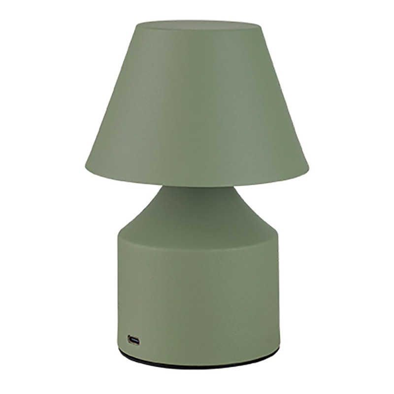 Lámpara metálica led 3cct de mesa recargable 2 w 200 lm, verde, ø110 x 163 mm