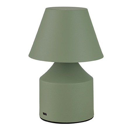Lámpara metálica led 3cct de mesa recargable 2 w 200 lm, verde, ø110 x 163 mm