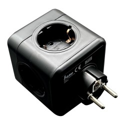 Clavija modular 5 tomas schuko 2p+t 16 a 3680 w 250 v~ negra compatible con ref 40292, 40293