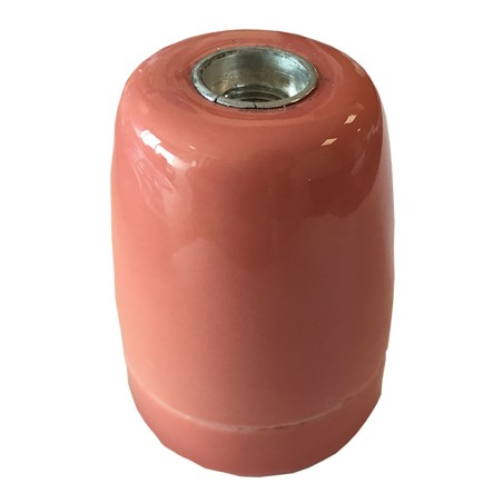 Portalámparas cerámico vintage e27 4 a 100 w 250 v~ rosa, ø47 x 59 mm