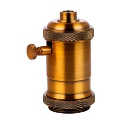 Portalámparas regulador vintage e27 4 a 150 w 250 v~ latón envejecido 50 x 93 mm