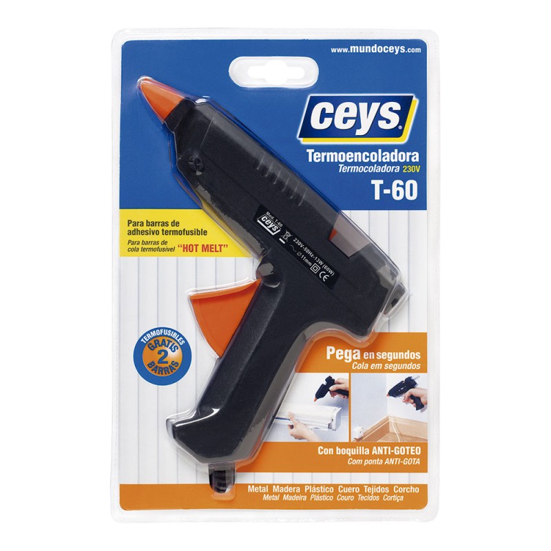 Pistola termofusible t-60, para barras de ø11 mm
