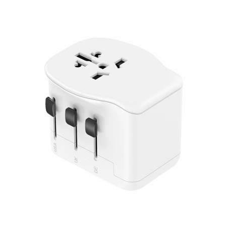 Adaptador viaje universal 3 usb (1a+2c) 20 w