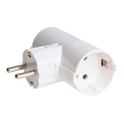 Adaptador doble 2p+t schuko 16a 250 v~ blanco