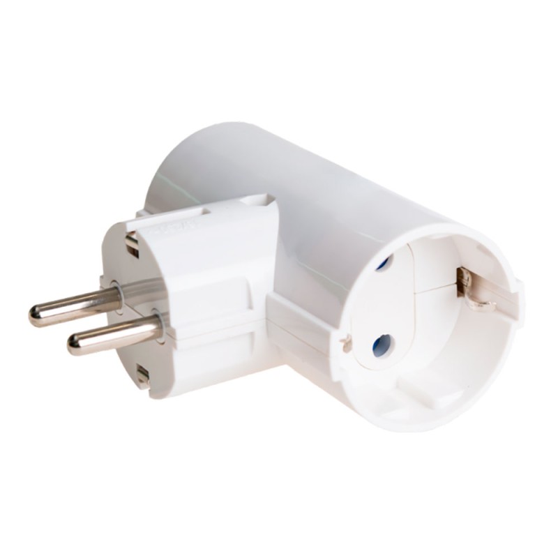 Adaptador doble 2p+t schuko 16a 250 v~ blanco