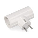Clavija doble de baquelita tipo f t/tl 16a 250v blanca (envasada)