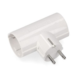 Clavija doble de baquelita tipo f t/tl 16a 250v blanca (envasada)