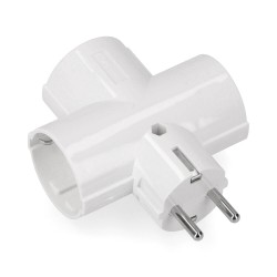 Clavija triple de baquelita tipo f t/tl 16a 250v blanca (envasada)