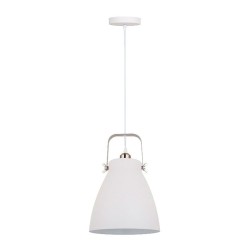 Lámpara de techo, colgante, e27, blanco + nickel, ø270 x 1200 mm