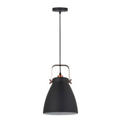Lámpara de techo, colgante, e27, negro + cobre, ø270 x 1200 mm