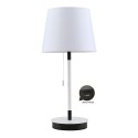 Lámpara de mesa, e27, blanca/negra, con cargador usb, ø235 x 505 mm