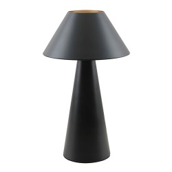 Lámpara de mesa, e27, tipo seta, color negro, ø200 x 325 mm