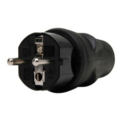 Clavija 2p+t 16a 250 v, ip20, negra, máx. 3 x 1,5 mm