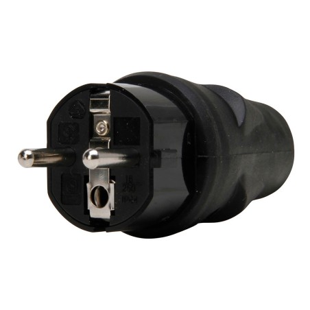 Clavija 2p+t 16a 250 v, ip20, negra, máx. 3 x 1,5 mm