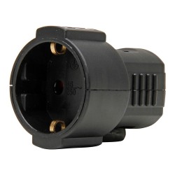 Base aérea 16a 250 v, ip20, negra, máx. 3 x 1,5 mm