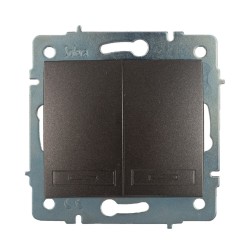 Doble conmutador interruptor empotrar sin marco 10ax 250 v~ grafito