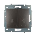 Pulsador doble persiana empotrar sin marco 10a 250 v~ grafito