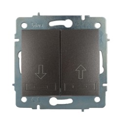 Pulsador doble persiana empotrar sin marco 10a 250 v~ grafito