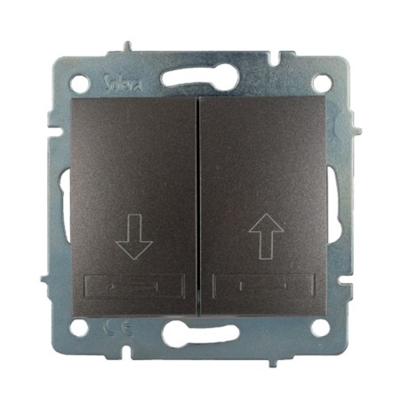 Pulsador doble persiana empotrar sin marco 10a 250 v~ grafito