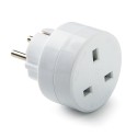 Adaptador europeo - inglés, 13-16a 250 v, blanco