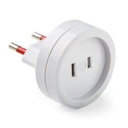 Adaptador europeo - americano, 6a 250 v, blanco