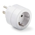 Adaptador americano - europeo, 15a 250 v, blanco
