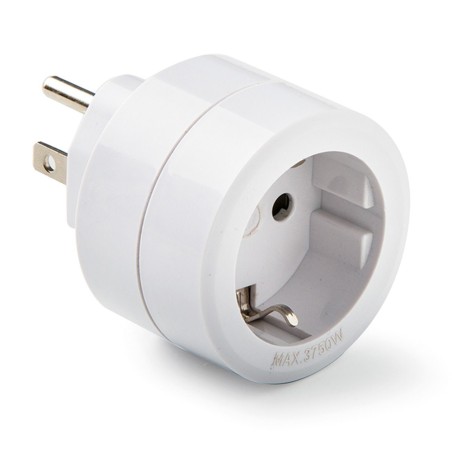 Adaptador americano - europeo, 15a 250 v, blanco