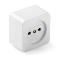Base de superficie cuadrada 16a 250 v, blanca