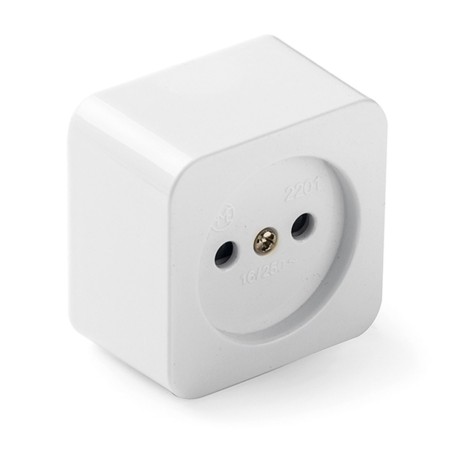 Base de superficie cuadrada 16a 250 v, blanca