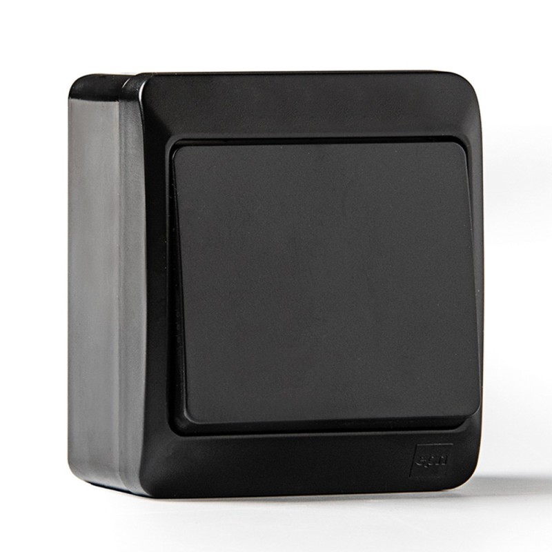 Conmutador estanco ip44, 16a 250 v, negro