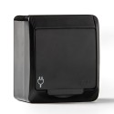 Base t/tl estanca, ip44 16 a 250 v, negro