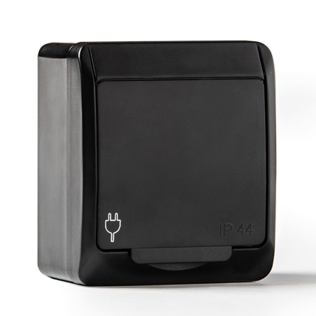 Base t/tl estanca, ip44 16 a 250 v, negro