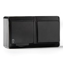 Conmutador + base estanca, ip44 16 a 250 v, negro