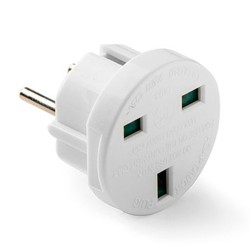 Adaptador europeo - inglés, 7,2a 1250 v, blanco