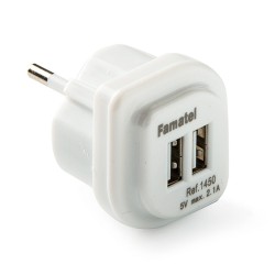Adaptador 2 usb-a 2,1a 5 v blanco