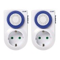 Programador analógico diario 16a, blanco, 2 uds