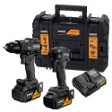 Kit mclaren xr 18 v, taladro percutor dcd86 + atornillador impacto dcf86 + 2 baterías 5 ah + cargador