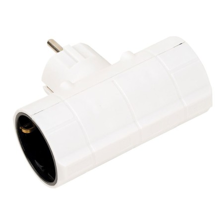 Adaptador doble lateral schuko 2p+t 16a 250v~, blanco